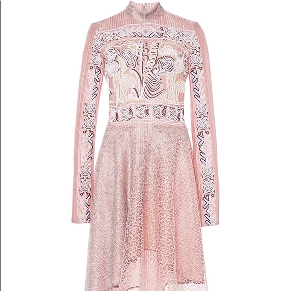 Peter Pilotto Jersey & Lace Embroidered Dress - Picture 1 of 8